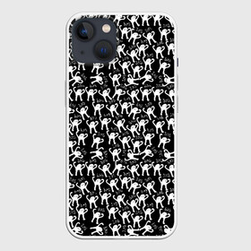 Чехол для iPhone 13 с принтом ЪУЪ в Кировске,  |  | cursed cat | meme | pattern | truxkot19 | кот мем | мем с котом | мемы | паттерн | прикол | съука | черный кот | ъуъ съука | юмор