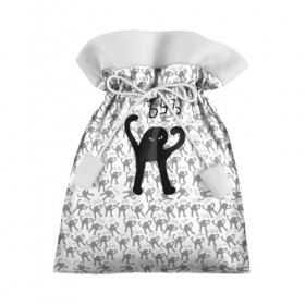 Подарочный 3D мешок с принтом ЪУЪ в Кировске, 100% полиэстер | Размер: 29*39 см | cursed cat | meme | pattern | truxkot19 | кот мем | мем с котом | мемы | паттерн | прикол | съука | черный кот | ъуъ съука | юмор
