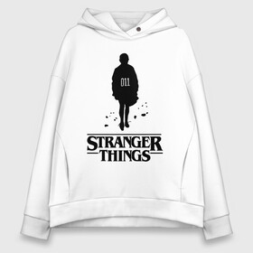 Женское худи Oversize хлопок с принтом STRANGER THINGS в Кировске, френч-терри — 70% хлопок, 30% полиэстер. Мягкий теплый начес внутри —100% хлопок | боковые карманы, эластичные манжеты и нижняя кромка, капюшон на магнитной кнопке | stranger 2 | stranger 3 | stranger things 3 | things 2 | things 3 | очень странные дела | очень странные дела 3. | очень странный дело