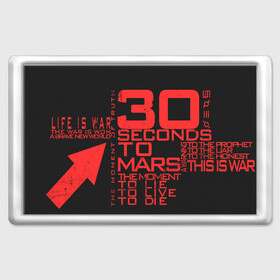 Магнит 45*70 с принтом 30 SECONDS TO MARS в Кировске, Пластик | Размер: 78*52 мм; Размер печати: 70*45 | 30 seconds to mars | 30 секунд до марса | jared leto | thirty seconds to mars | джаред лето