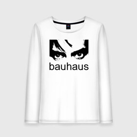 Женский лонгслив хлопок с принтом Bauhaus в Кировске, 100% хлопок |  | bauhaus | goth | gothic | peter murphy | punk | rock | альтернатива | баухаус | баухус | бахус | бухус | готика | готичная | готичный | готы | панк | питер мерфи | пост панк | рок | хардрок