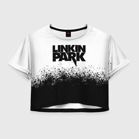 Женская футболка Cropp-top с принтом LINKIN PARK в Кировске, 100% полиэстер | круглая горловина, длина футболки до линии талии, рукава с отворотами | chester bennington | linkin park | mike shinoda | линкин парк