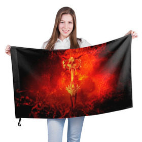 Флаг 3D с принтом DOOM в Кировске, 100% полиэстер | плотность ткани — 95 г/м2, размер — 67 х 109 см. Принт наносится с одной стороны | doom | doom eternal | game | дум