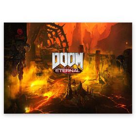 Поздравительная открытка с принтом DOOM ETERNAL в Кировске, 100% бумага | плотность бумаги 280 г/м2, матовая, на обратной стороне линовка и место для марки
 | doom | doom eternal | game | дум