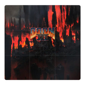 Магнитный плакат 3Х3 с принтом DOOM 3 в Кировске, Полимерный материал с магнитным слоем | 9 деталей размером 9*9 см | doom | doom eternal | game | дум