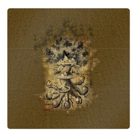 Магнитный плакат 3Х3 с принтом Дерево жизни в Кировске, Полимерный материал с магнитным слоем | 9 деталей размером 9*9 см | 3d | 9 миров | абстракция | арт | дерево жизни | индраксиль | песочный