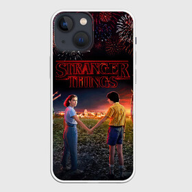 Чехол для iPhone 13 mini с принтом STRANGER THINGS в Кировске,  |  | 011 | down | eleven | netflix | season | series | strange | stranger | things | upside | дела | дина | загадочные | монстр | монстры | одиннадцать | очень | сезон | сериал | сериалы | события | странные | ужасы