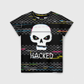 Детская футболка 3D с принтом Hacked в Кировске, 100% гипоаллергенный полиэфир | прямой крой, круглый вырез горловины, длина до линии бедер, чуть спущенное плечо, ткань немного тянется | hacker | hacknet | взлом | виртуальность | кибер | киберпанк | программист | хакер