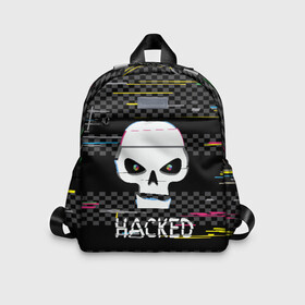 Детский рюкзак 3D с принтом Hacked в Кировске, 100% полиэстер | лямки с регулируемой длиной, сверху петелька, чтобы рюкзак можно было повесить на вешалку. Основное отделение закрывается на молнию, как и внешний карман. Внутри дополнительный карман. По бокам два дополнительных кармашка | Тематика изображения на принте: hacker | hacknet | взлом | виртуальность | кибер | киберпанк | программист | хакер