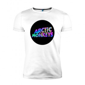 Мужская футболка премиум с принтом ARCTIC MONKEYS в Кировске, 92% хлопок, 8% лайкра | приталенный силуэт, круглый вырез ворота, длина до линии бедра, короткий рукав | arctic monkeys | арктик манкис | арктические мартышки