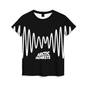 Женская футболка 3D с принтом ARCTIC MONKEYS в Кировске, 100% полиэфир ( синтетическое хлопкоподобное полотно) | прямой крой, круглый вырез горловины, длина до линии бедер | arctic monkeys | арктик манкис | арктические мартышки