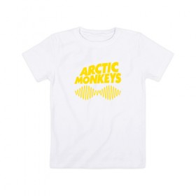 Детская футболка хлопок с принтом ARCTIC MONKEYS в Кировске, 100% хлопок | круглый вырез горловины, полуприлегающий силуэт, длина до линии бедер | arctic monkeys | арктик манкис | арктические мартышки