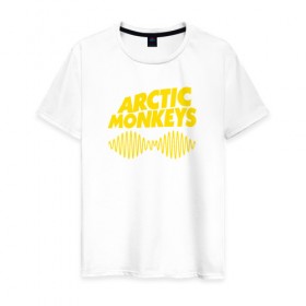 Мужская футболка хлопок с принтом ARCTIC MONKEYS в Кировске, 100% хлопок | прямой крой, круглый вырез горловины, длина до линии бедер, слегка спущенное плечо. | arctic monkeys | арктик манкис | арктические мартышки
