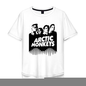 Мужская футболка хлопок Oversize с принтом ARCTIC MONKEYS в Кировске, 100% хлопок | свободный крой, круглый ворот, “спинка” длиннее передней части | arctic monkeys | арктик манкис | арктические мартышки