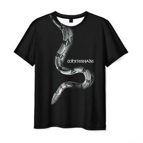 Мужская футболка 3D с принтом WHITESNAKE в Кировске, 100% полиэфир | прямой крой, круглый вырез горловины, длина до линии бедер | whitesnake | ws | белая змея | блюз | вайт | вайтснек | вс | глэм | джоэл хокстра | дэвид ковердэйл | майкл девин | метал | микеле луппи | реб бич | рок группа | снек | томми олдридж | хард | хеви