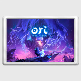 Магнит 45*70 с принтом Ori - And The Will Of The Wisp в Кировске, Пластик | Размер: 78*52 мм; Размер печати: 70*45 | microsoft studios | moon studios | ori | ori and the blind forest | unity | лес | луна | нибела | ночной лес | ночь | ори | платформер | сова