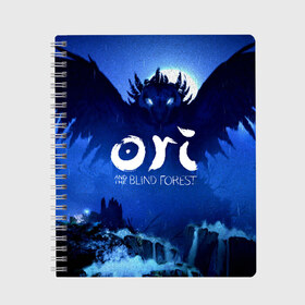 Тетрадь с принтом Ori and the Blind Forest в Кировске, 100% бумага | 48 листов, плотность листов — 60 г/м2, плотность картонной обложки — 250 г/м2. Листы скреплены сбоку удобной пружинной спиралью. Уголки страниц и обложки скругленные. Цвет линий — светло-серый
 | ori | ori and the blind forest | ori forest | видеоигра | ори | платформер