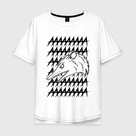 Мужская футболка хлопок Oversize с принтом Злой опосум в Кировске, 100% хлопок | свободный крой, круглый ворот, “спинка” длиннее передней части | животные | крик | опоссум