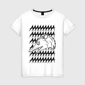 Женская футболка хлопок с принтом Злой опосум в Кировске, 100% хлопок | прямой крой, круглый вырез горловины, длина до линии бедер, слегка спущенное плечо | животные | крик | опоссум