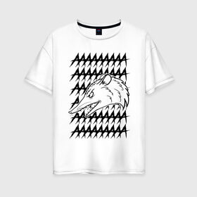 Женская футболка хлопок Oversize с принтом Злой опосум в Кировске, 100% хлопок | свободный крой, круглый ворот, спущенный рукав, длина до линии бедер
 | животные | крик | опоссум