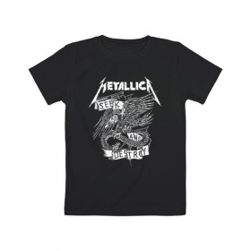 Детская футболка хлопок с принтом Metallica в Кировске, 100% хлопок | круглый вырез горловины, полуприлегающий силуэт, длина до линии бедер | metalica | metallica | группа | джеймс хэтфилд | кирк хэмметт | ларс ульрих | метал | металика | металлика | миталика | музыка | роберт трухильо | рок | трэш | трэшметал | хард | хеви