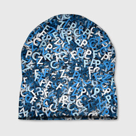 Шапка 3D с принтом FCZP в Кировске, 100% полиэстер | универсальный размер, печать по всей поверхности изделия | fcz | белый | буквы | зенит | паттерн | питер | санкт петербург | сине бело голубые | синий | спб