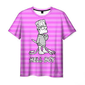 Мужская футболка 3D с принтом Lil Peep (Hell Boy) в Кировске, 100% полиэфир | прямой крой, круглый вырез горловины, длина до линии бедер | Тематика изображения на принте: alone | boy | hell | hell boy | lil | lil peep | peep | rap | sad | лил пип | маленький пип | пип | реп | рэп
