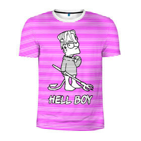 Мужская футболка 3D спортивная с принтом Lil Peep (Hell Boy) в Кировске, 100% полиэстер с улучшенными характеристиками | приталенный силуэт, круглая горловина, широкие плечи, сужается к линии бедра | alone | boy | hell | hell boy | lil | lil peep | peep | rap | sad | лил пип | маленький пип | пип | реп | рэп