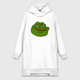 Платье-худи хлопок с принтом PepeHappy в Кировске,  |  | feels bad man | feels good man | pepe | pepe the frog | sad pepe | грустная лягушка | пепе