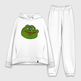 Женский костюм хлопок Oversize с принтом PepeHappy в Кировске,  |  | feels bad man | feels good man | pepe | pepe the frog | sad pepe | грустная лягушка | пепе