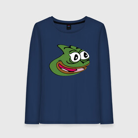 Женский лонгслив хлопок с принтом Pepega в Кировске, 100% хлопок |  | feels bad man | feels good man | pepe | pepe the frog | sad pepe | грустная лягушка | пепе | пепега