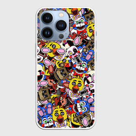 Чехол для iPhone 13 Pro с принтом FNAF STICKERBOMBING в Кировске,  |  | Тематика изображения на принте: five nights | five nights freddy | fnaf | freddy nights | freddy s | фнаф | фредди