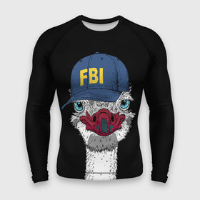 Мужской рашгард 3D с принтом FBI в Кировске,  |  | beak | bird | blue | cap | fbi | funny | head | inscription | long | neck | ostrich | red | весёлый | голова | длинная | кепка | клюв | красный | надпись | птица | синяя | смешной | страус | фбр | шея