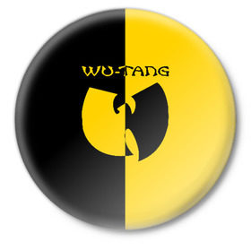 Значок с принтом WU TANG CLAN в Кировске,  металл | круглая форма, металлическая застежка в виде булавки | wu tang | wu tang clan | ву танг | ву танг клан