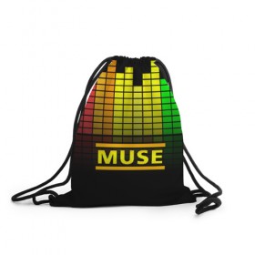 Рюкзак-мешок 3D с принтом MUSE BAND в Кировске, 100% полиэстер | плотность ткани — 200 г/м2, размер — 35 х 45 см; лямки — толстые шнурки, застежка на шнуровке, без карманов и подкладки | muse | rock | рок