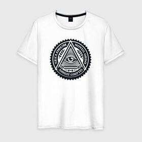 Мужская футболка хлопок с принтом Новый мировой порядок в Кировске, 100% хлопок | прямой крой, круглый вырез горловины, длина до линии бедер, слегка спущенное плечо. | всевидящее око | глаз | дельта | доллар | иллюминаты | масонство | масоны