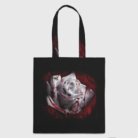 Сумка 3D повседневная с принтом Кровавая роза в Кировске, 100% полиэстер | Плотность: 200 г/м2; Размер: 34×35 см; Высота лямок: 30 см | брызги | кровавая роза | кровь | роза | цветы