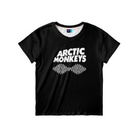 Детская футболка 3D с принтом ARCTIC MONKEYS в Кировске, 100% гипоаллергенный полиэфир | прямой крой, круглый вырез горловины, длина до линии бедер, чуть спущенное плечо, ткань немного тянется | arctic monkeys | арктик манкис | арктические мартышки
