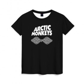 Женская футболка 3D с принтом ARCTIC MONKEYS в Кировске, 100% полиэфир ( синтетическое хлопкоподобное полотно) | прямой крой, круглый вырез горловины, длина до линии бедер | arctic monkeys | арктик манкис | арктические мартышки