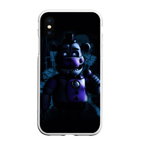 Чехол для iPhone XS Max матовый с принтом Five Nights at Freddy в Кировске, Силикон | Область печати: задняя сторона чехла, без боковых панелей | 4 | animation | bonnie | chica | fnaf | foxy | freddy | funny | horror | pizza | scary | sfm | бонни | майк | ночей | пять | ужас | фокси | фредди | чика | шмидт