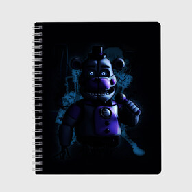 Тетрадь с принтом Five Nights at Freddy в Кировске, 100% бумага | 48 листов, плотность листов — 60 г/м2, плотность картонной обложки — 250 г/м2. Листы скреплены сбоку удобной пружинной спиралью. Уголки страниц и обложки скругленные. Цвет линий — светло-серый
 | 4 | animation | bonnie | chica | fnaf | foxy | freddy | funny | horror | pizza | scary | sfm | бонни | майк | ночей | пять | ужас | фокси | фредди | чика | шмидт