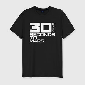Мужская футболка премиум с принтом 30 SECONDS TO MARS в Кировске, 92% хлопок, 8% лайкра | приталенный силуэт, круглый вырез ворота, длина до линии бедра, короткий рукав | 30 seconds to mars | 30 секунд до марса | джаред лето