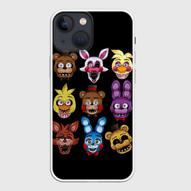 Чехол для iPhone 13 mini с принтом Five Nights at Freddy в Кировске,  |  | 4 | animation | bonnie | chica | fnaf | foxy | freddy | funny | horror | pizza | scary | sfm | бонни | майк | ночей | пять | ужас | фокси | фредди | чика | шмидт