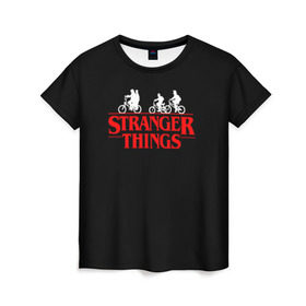 Женская футболка 3D с принтом STRANGER THINGS в Кировске, 100% полиэфир ( синтетическое хлопкоподобное полотно) | прямой крой, круглый вырез горловины, длина до линии бедер | stranger things | очень странные дела
