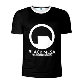 Мужская футболка 3D спортивная с принтом BLACK MESA в Кировске, 100% полиэстер с улучшенными характеристиками | приталенный силуэт, круглая горловина, широкие плечи, сужается к линии бедра | aperture laboratorie | black mesa | gordon freeman | half life | half life 3 | valve | блэк меса | вэлв | гордон фриман | халф лайф