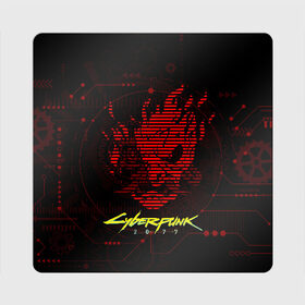 Магнит виниловый Квадрат с принтом CYBERPUNK 2077 - Самурай в Кировске, полимерный материал с магнитным слоем | размер 9*9 см, закругленные углы | Тематика изображения на принте: 2077 | cyber | cyberpunk | demon | glitch | keanu | logo | punk | reeves | samurai | symbol | team | trauma | глитч | демон | киану | кибер | киберпанк | клан | лого | логотип | огонь | панк | ривз | самурай | символ