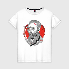 Женская футболка хлопок с принтом Винсент Ван Гог в Кировске, 100% хлопок | прямой крой, круглый вырез горловины, длина до линии бедер, слегка спущенное плечо | 