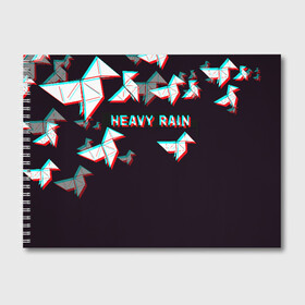 Альбом для рисования с принтом Heavy Rain (Glitch) в Кировске, 100% бумага
 | матовая бумага, плотность 200 мг. | Тематика изображения на принте: 3d | game | glitch | heavy rain | геометрия | глитч | игра | надпись | оригами | хеви рейн