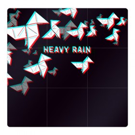 Магнитный плакат 3Х3 с принтом Heavy Rain (Glitch). в Кировске, Полимерный материал с магнитным слоем | 9 деталей размером 9*9 см | 3d | game | glitch | heavy rain | геометрия | глитч | игра | надпись | оригами | хеви рейн