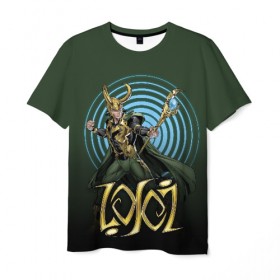 Мужская футболка 3D с принтом Loki в Кировске, 100% полиэфир | прямой крой, круглый вырез горловины, длина до линии бедер | Тематика изображения на принте: agent of asgard | comics | laufeyson | loki | marvel | odinson | локи